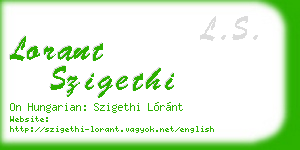 lorant szigethi business card