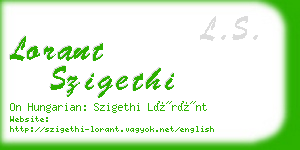 lorant szigethi business card